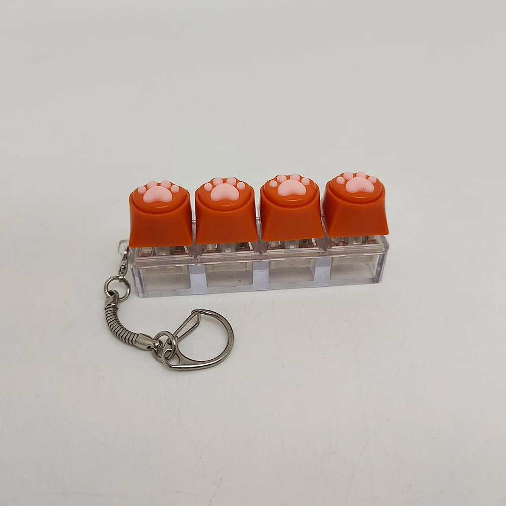 Cat Paw Fidget Keychain - Soft Silicone Stress Relief Toy