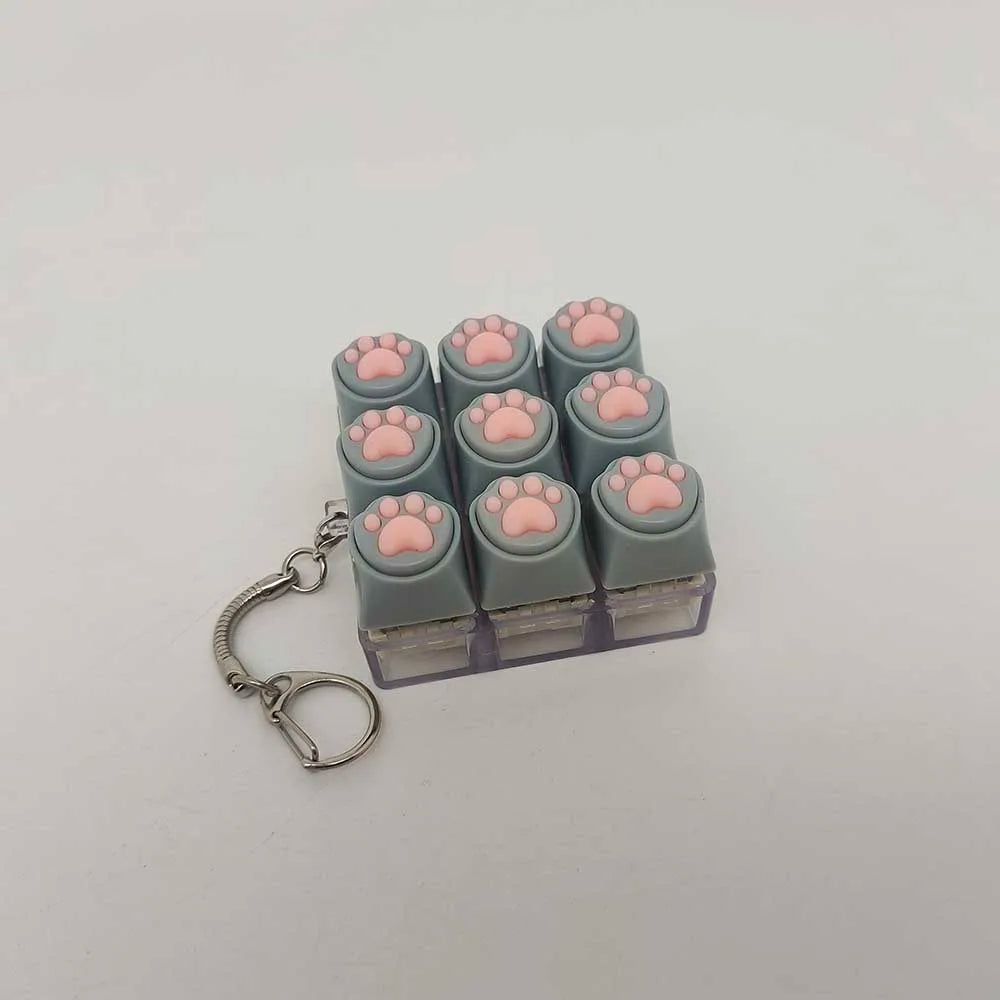 Cat Paw Fidget Keychain - Soft Silicone Stress Relief Toy