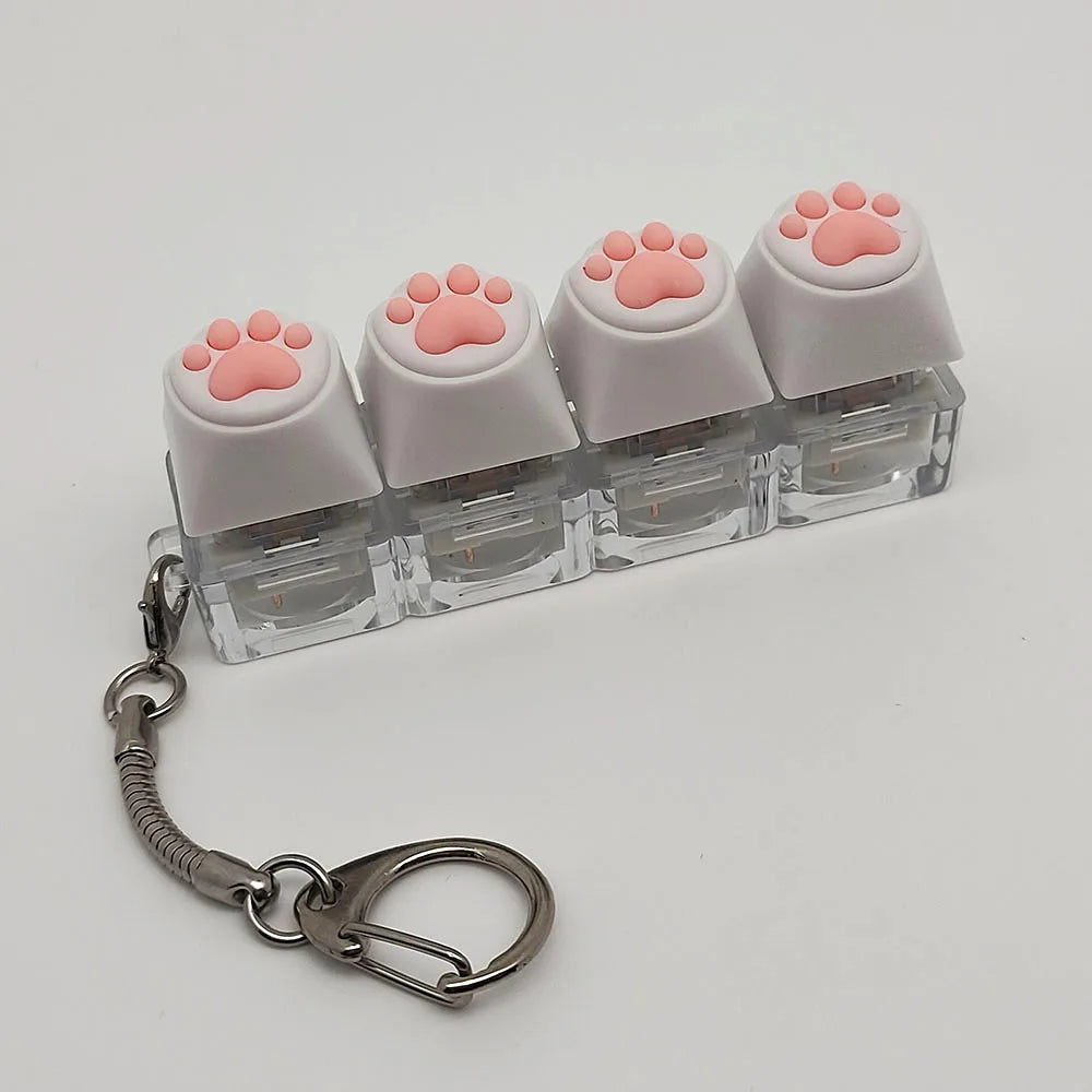 Cat Paw Fidget Keychain - Soft Silicone Stress Relief Toy