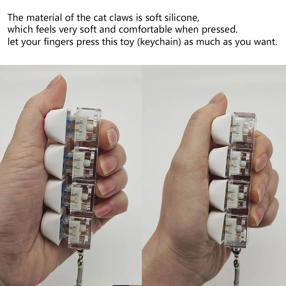Cat Paw Fidget Keychain - Soft Silicone Stress Relief Toy