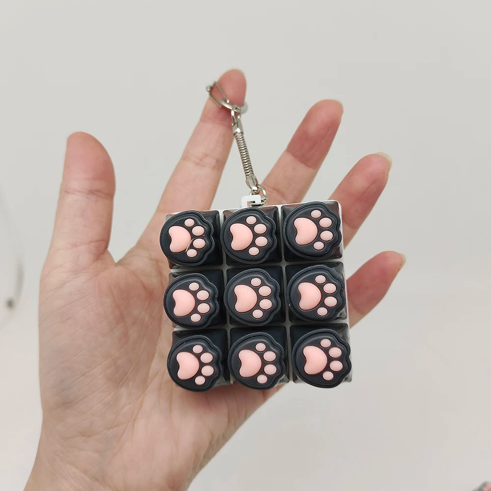Cat Paw Fidget Keychain - Soft Silicone Stress Relief Toy