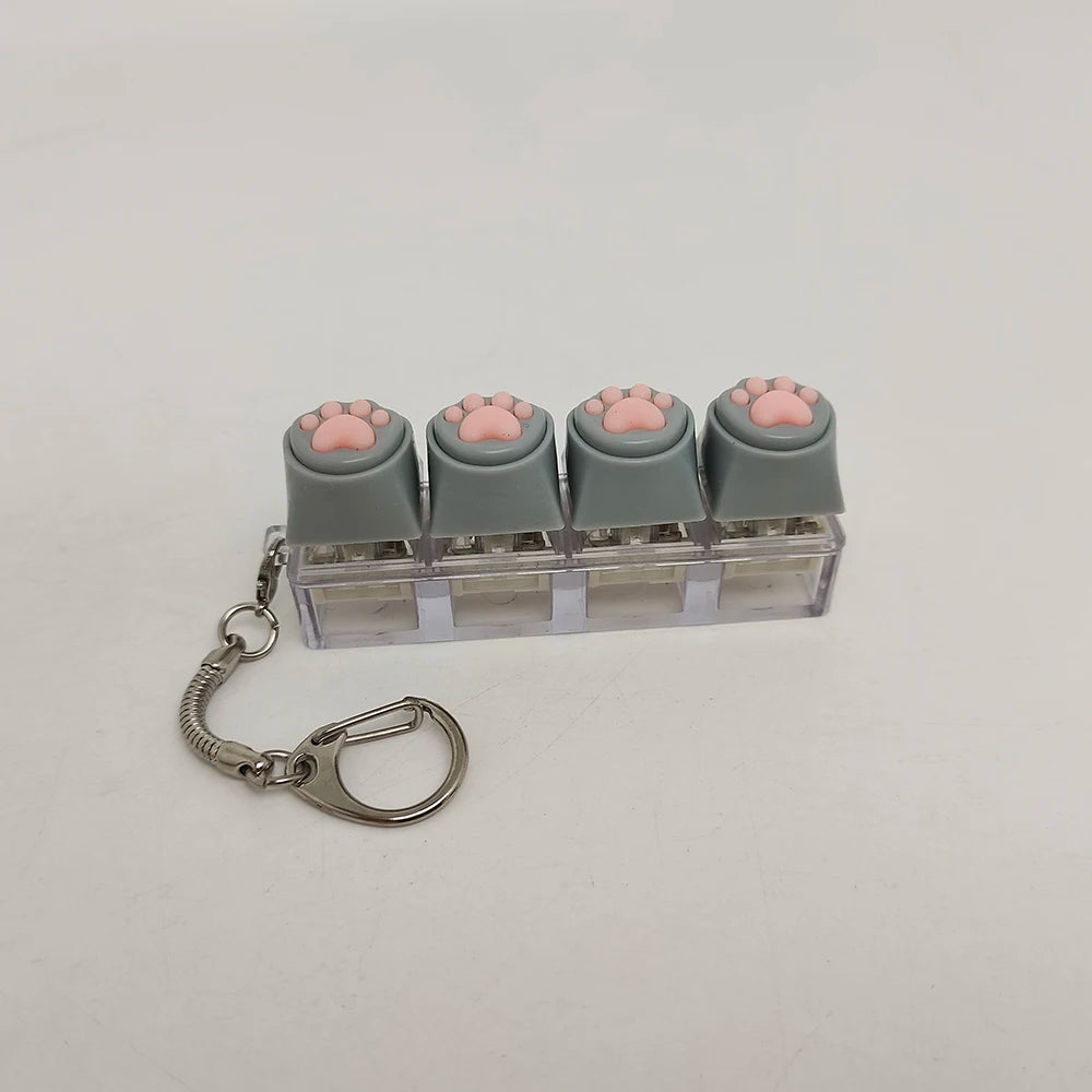 Cat Paw Fidget Keychain - Soft Silicone Stress Relief Toy