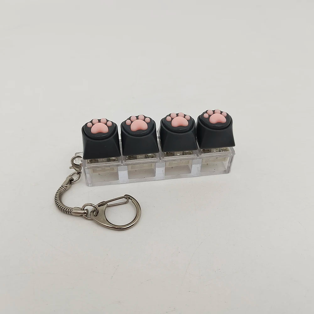 Cat Paw Fidget Keychain - Soft Silicone Stress Relief Toy