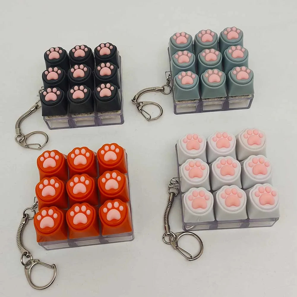 Cat Paw Fidget Keychain - Soft Silicone Stress Relief Toy